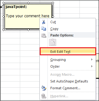 How to insert comments in Excel