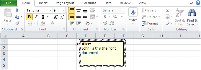 How to insert comments in Excel