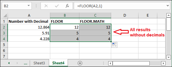 How to remove decimals in Excel?