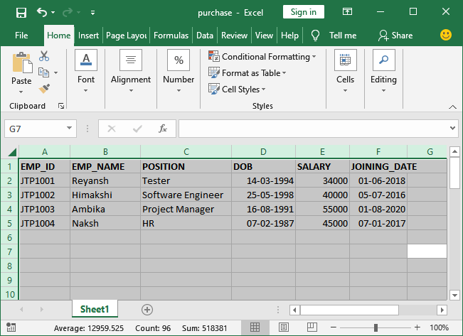How to unhide columns in Excel
