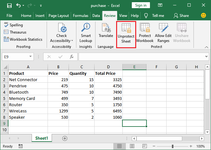 How to unlock cells in Excel