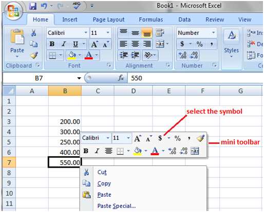 Excel instruction while typing data 2