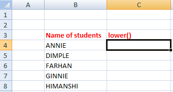 Lower() in excel
