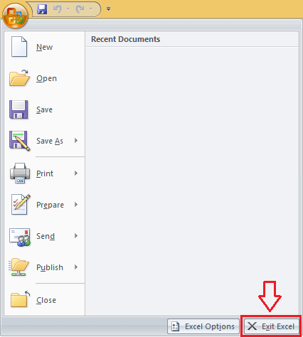 Office Button in Excel