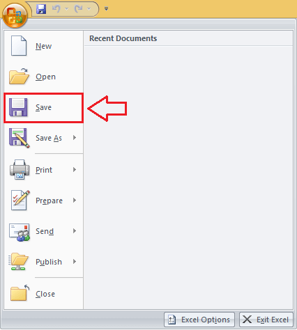 Office Button in Excel