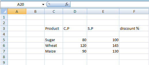 Percentage formula in Excel