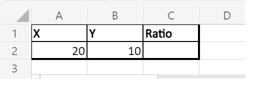 Ratio in Excel
