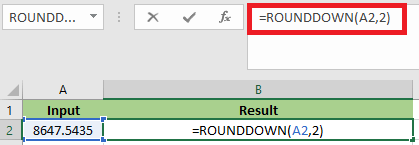 ROUNDDOWN Function in Excel