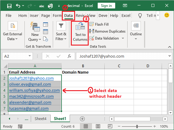 Text to column in Excel