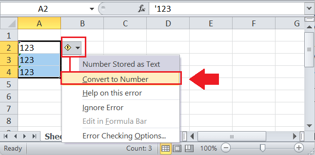 Text to Numbers in Excel