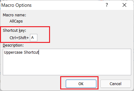 Uppercase Shortcut in Excel