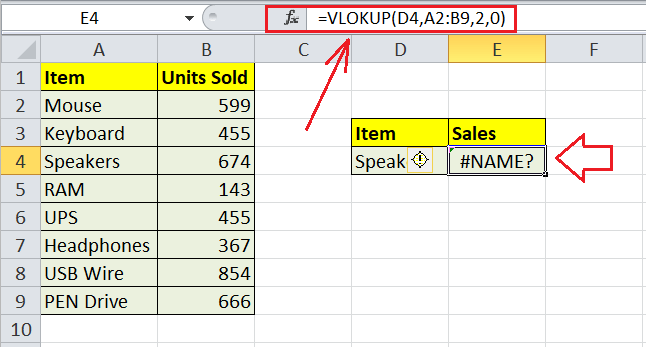VLOOKUP Errors in Excel