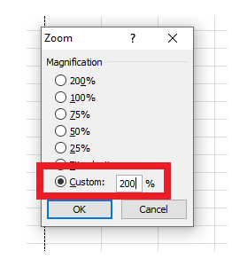 Zoom In/Out in Excel