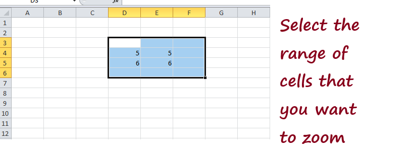 Zoom In/Out in Excel