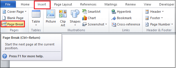 How to add and remove a page break in Word