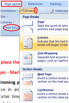 MS Word How to change page break in ms word 1