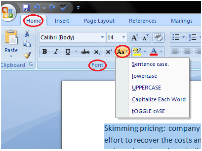 MS Word How to change text case in ms word 1