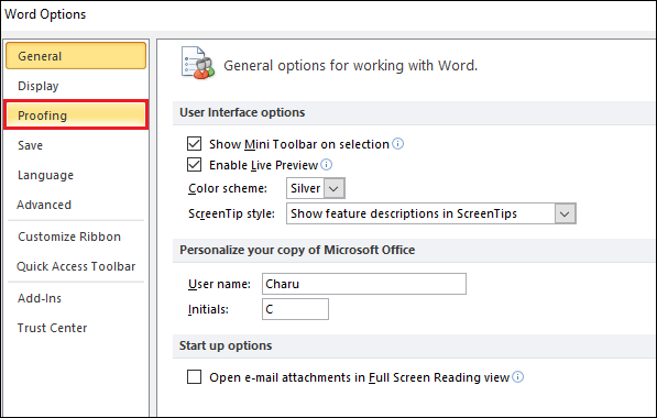 How to enable Spell Check in Word