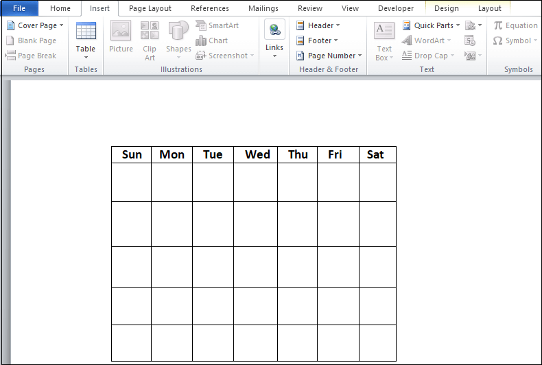 How To Insert A Calendar In Word Document