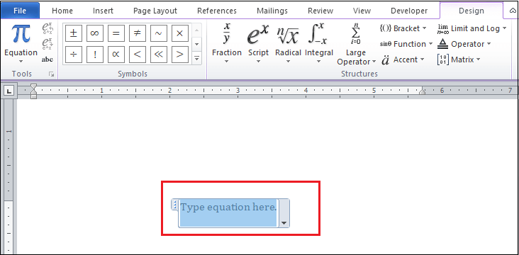 How to insert equations in Word document