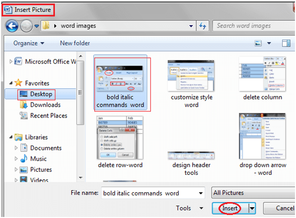 MS Word How to insert picture in document 2