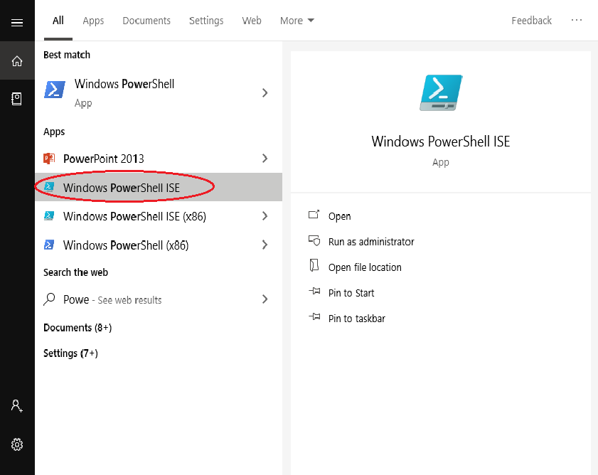 Windows PowerShell ISE