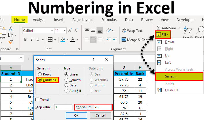 Numbering Excel Worksheets