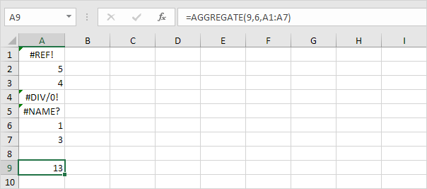 Aggregate Function in Excel