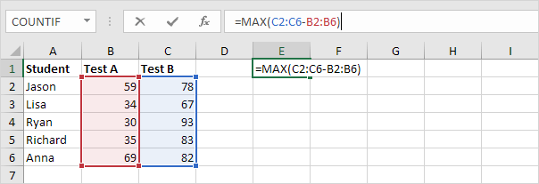 With Excel Array Formula, Step 2